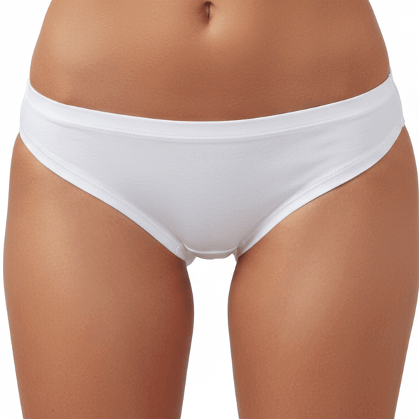 Slip intimo donna bianco in cotone modal elasticizzato con bordi senza cuciture