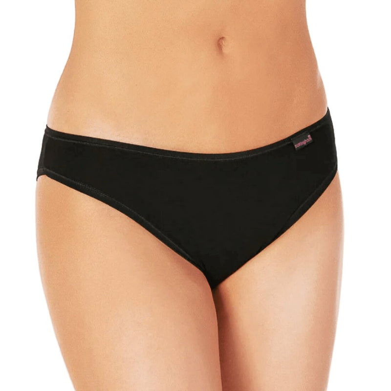 Slip intimo donna nero mini vita alta cotone elasticizzato Nottingham Sofia