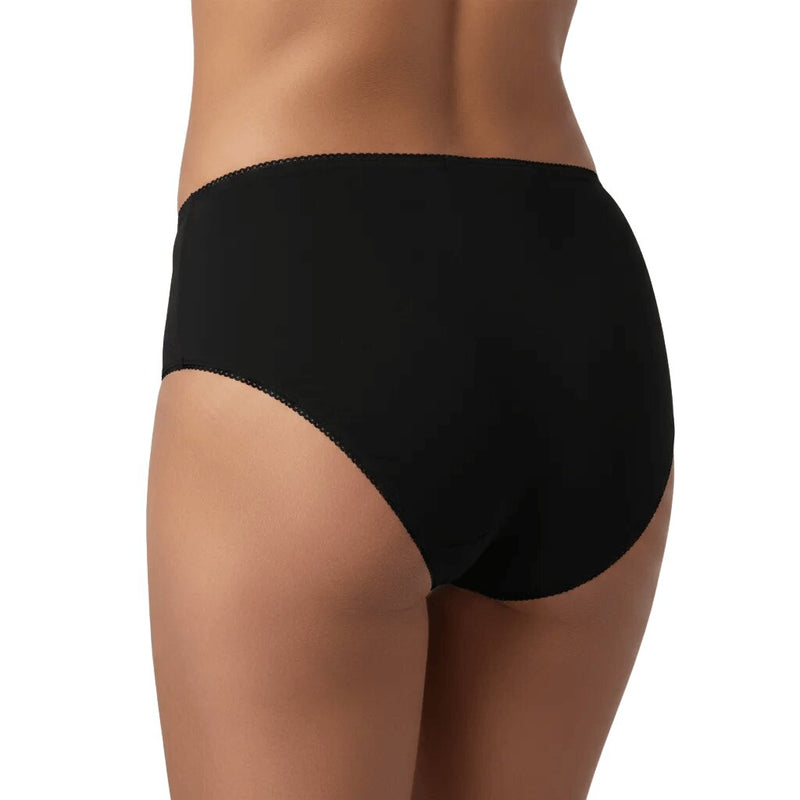 Slip intimo donna nero modello culotte a vita alta in cotone modal elasticizzato