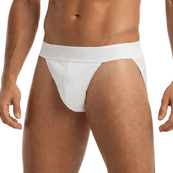 Slip intimo uomo bianco modello tanga sgambato in filo di Scozia 