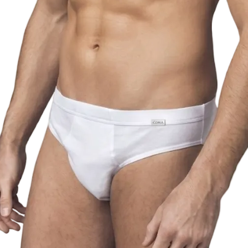 Slip uomo bianco anatomico in 100% cotone jersey filo di Scozia Nottingham Art. SB131