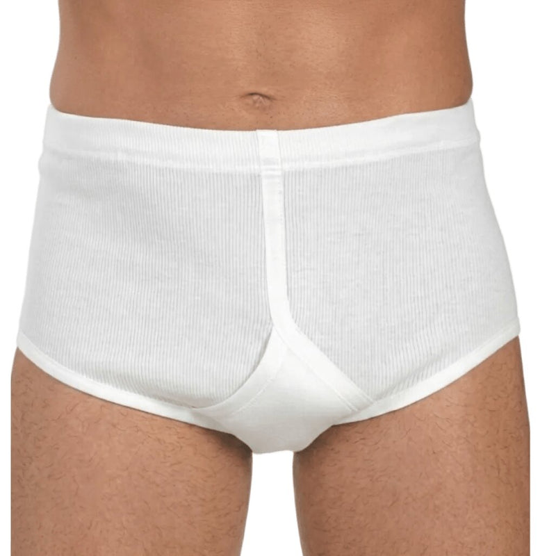Slip uomo bianco classico aperto in 100% cotone costina Felis Art. 202