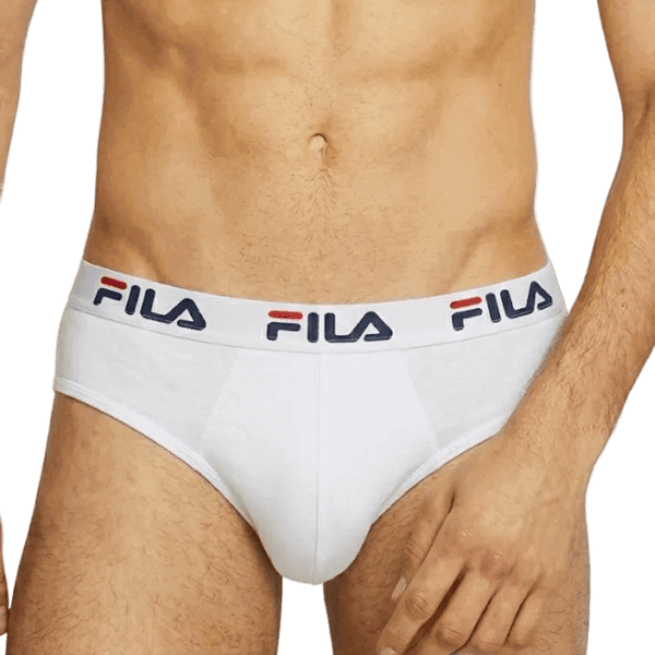 Slip uomo bianco in cotone elasticizzato con elastico logato Fila Art. 5015