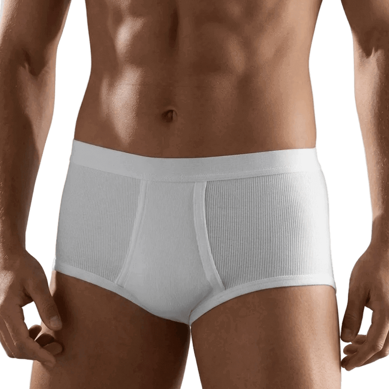 Slip uomo bianco maxi classico aperto in 100% cotone costina Cagi Art. 1200