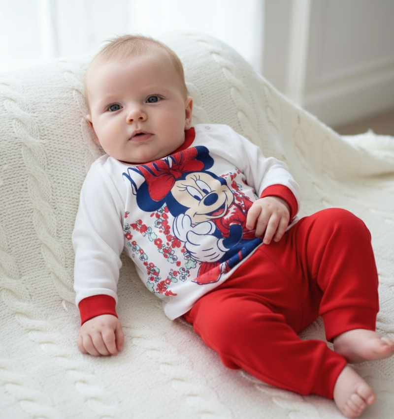 Pigiama Neonata Disney Minnie in Jersey di Cotone 100%