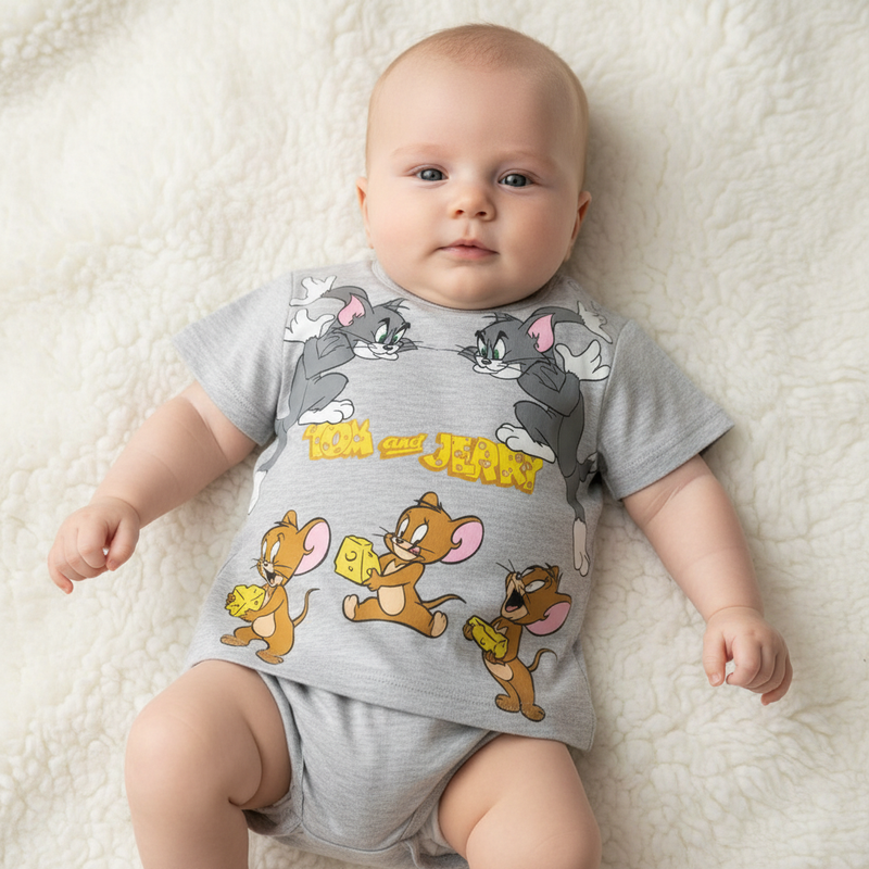 Completo Neonato Disney Tom & Jerry in 100% Cotone