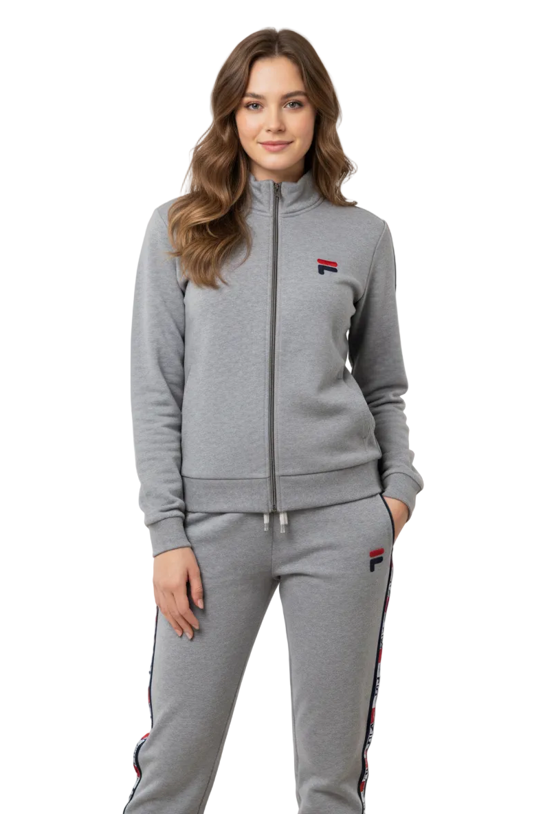 Tuta Donna Fila 4058 in Cotone Felpato con Zip e Banda Logo