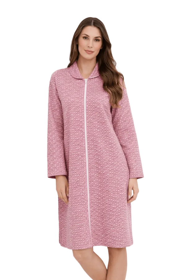 Vestaglia Donna Aperta con Zip in Cotone Trapuntato Linclalor 93066