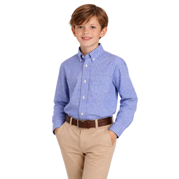 Camicia Bambino a Quadri in Cotone Popeline Mambo Strambo – Offertissima