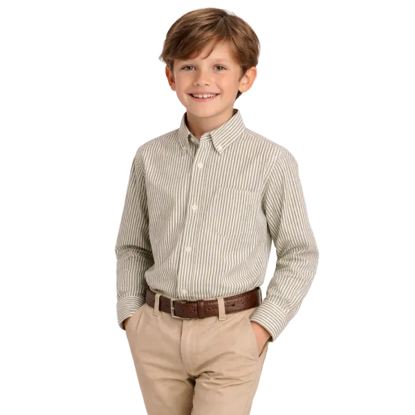 Camicia Bambino Rigata in Cotone – Outlet Scontatissima