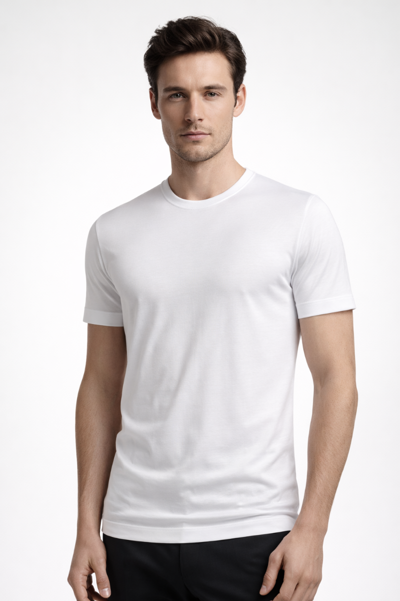 Maglia Uomo Ciellegi CG 700 Girocollo Mezza Manica in Filo di Scozia 