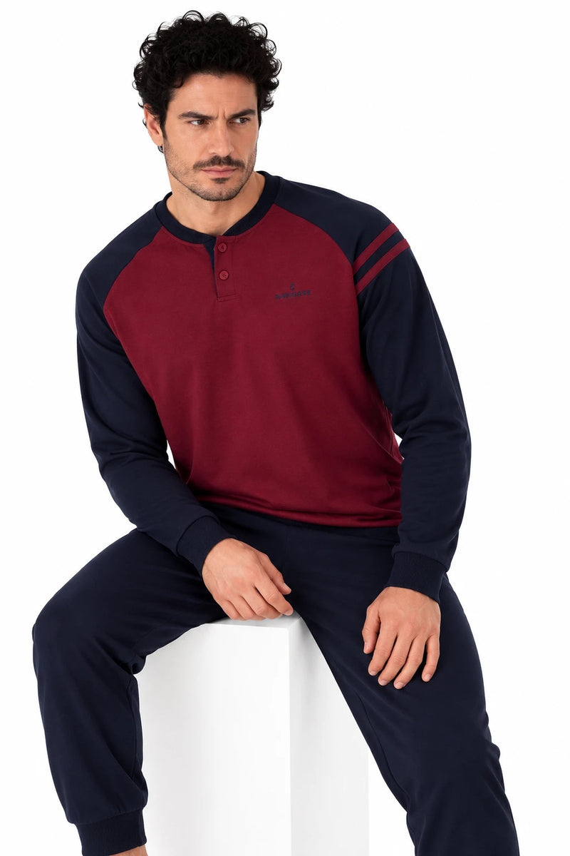 Pigiama Uomo Navigare 142025 cotone interlock Bordeaux