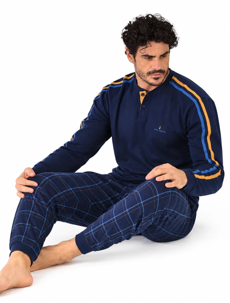 Pigiama Uomo Navigare 142034 cotone interlock Blu