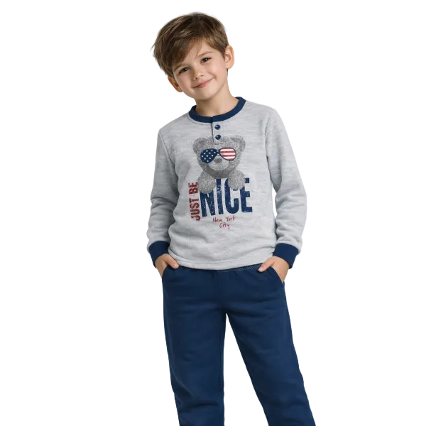 Pigiama Bambino in Cotone Felpato Ellepi 4077
