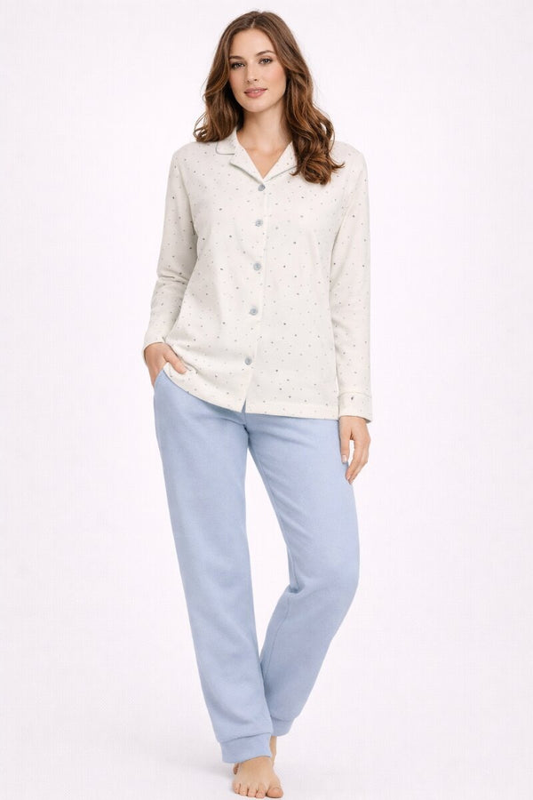 Pigiama Donna Aperto Calibrato Karelpiù 9099 in Caldo Cotone 100%