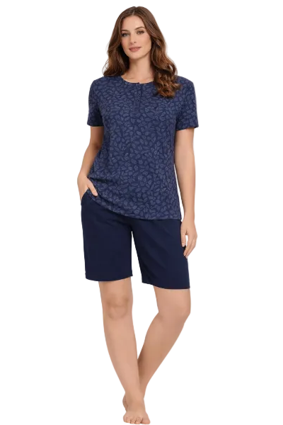 Pigiama Donna Nazzareno Gabrielli 2049 | 100% Cotone con Fantasia a Foglie