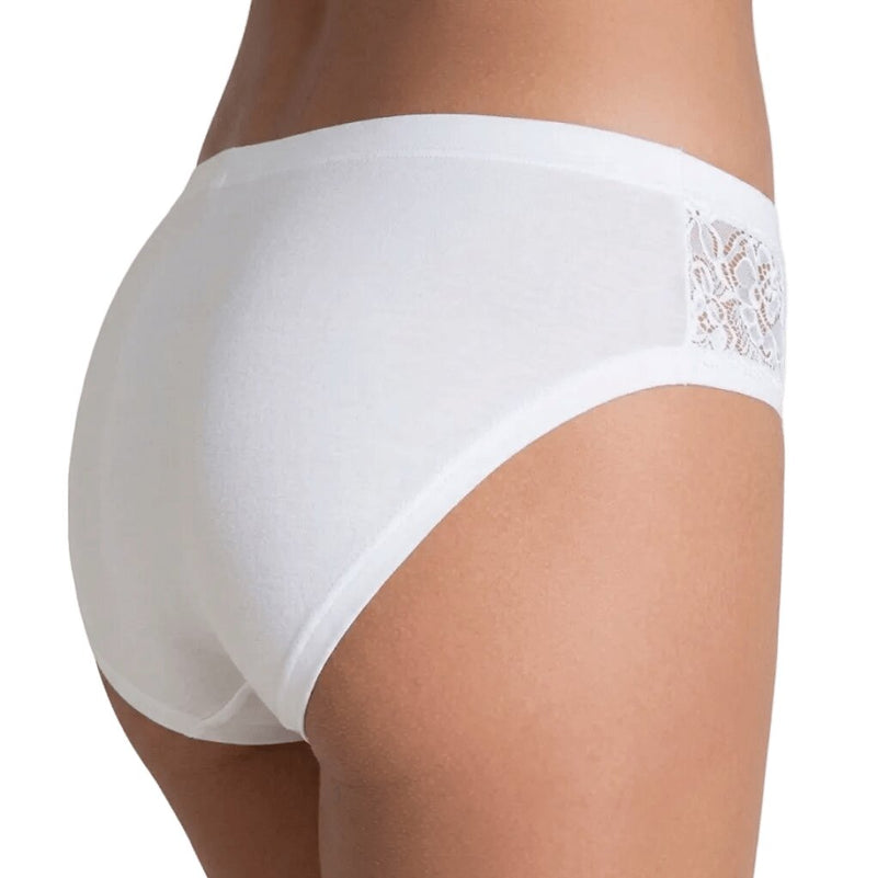 retro Slip donna Cotonella bianco cotone elasticizzato con pizzo GD129